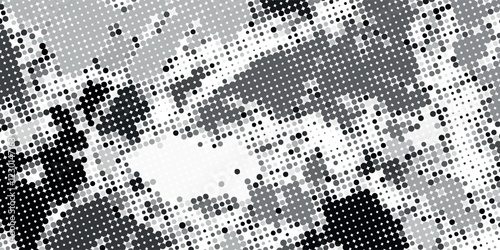 Dot black pattern gradient texture background. Abstract illustration pop art halftone and retro style. creative design valentine concept