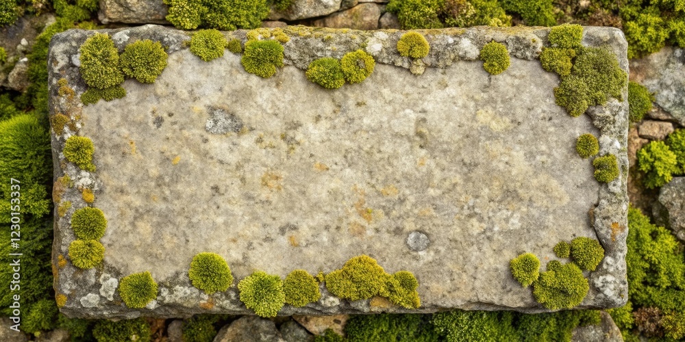 Fototapeta premium Rough stone texture with moss and lichen, rough stone texture, earthy, natural, nature, landscape