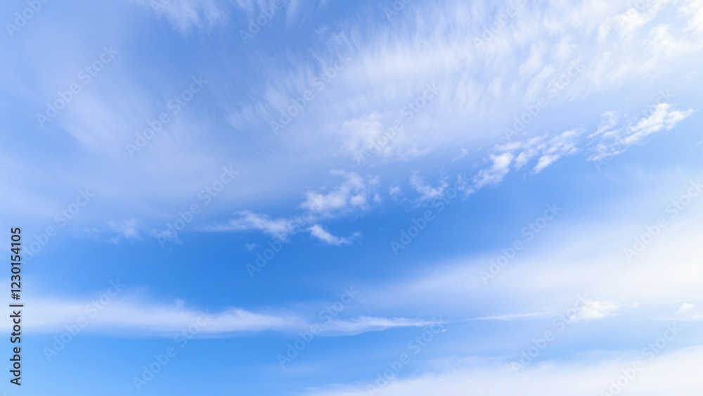 Serene Blue Sky with Wispy Clouds Peaceful Nature Background Serene Blue Sky with Wispy Clouds Peaceful Nature Background