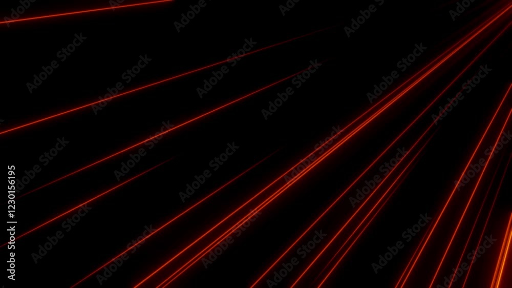 Red laser beams, laser show on dark background, light ray animation, laser show on sky
