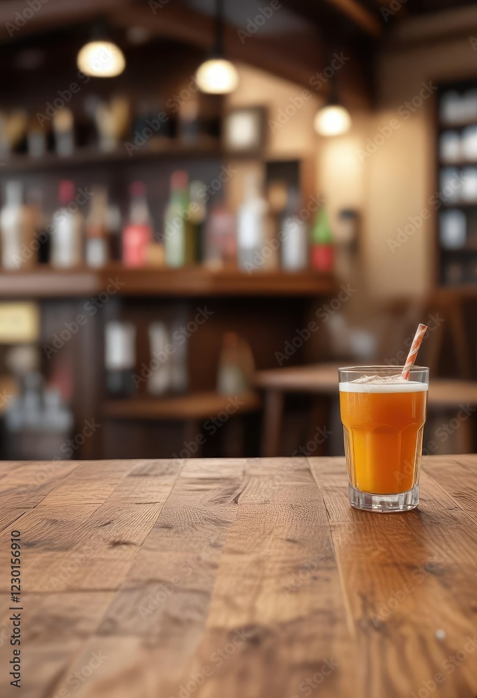 Simple wooden table with an out-of-focus view of a beverages bar, out-of-focus, wood, pub Simple wooden table with an out-of-focus view of a beverages bar, out-of-focus, wood, pub