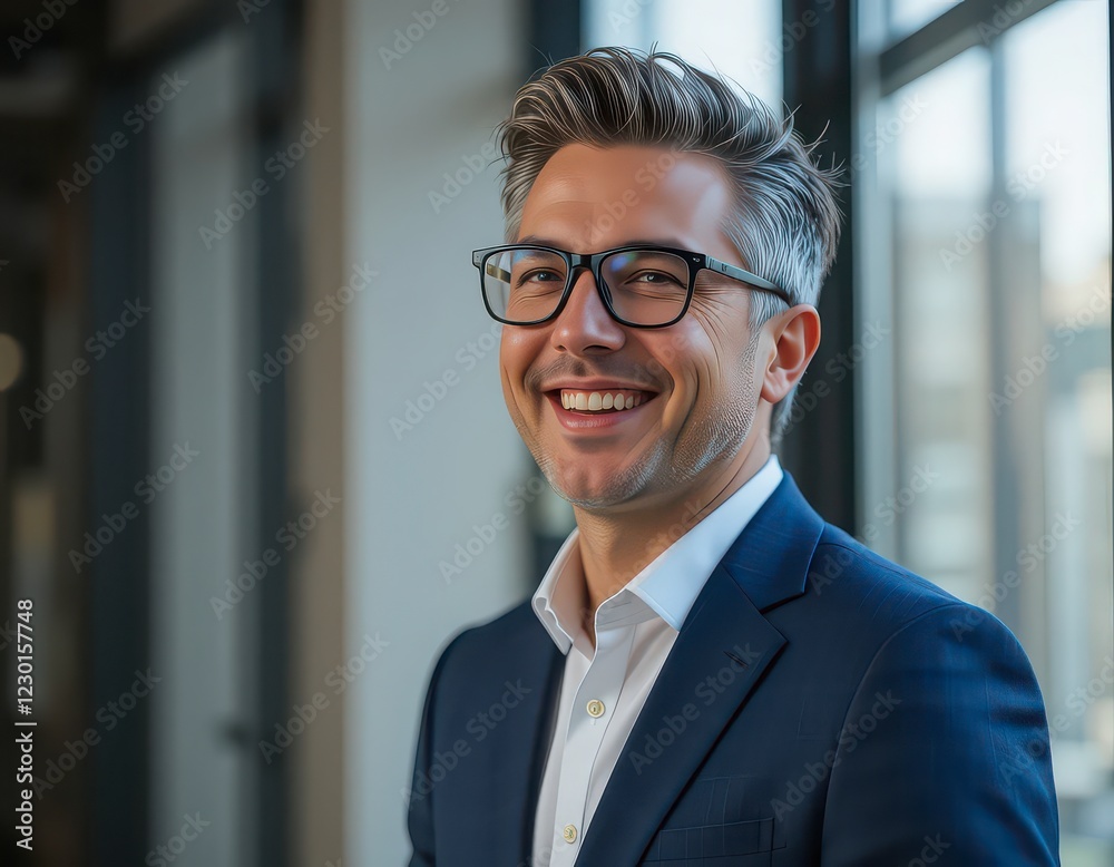 Portrait of successful mature boss, senior businessman in glasses and business suit looking at camera and smiling, man with crossed arms working inside modern office building. Portrait of successful mature boss, senior businessman in glasses and business suit looking at camera and smiling, man with crossed arms working inside modern office building.