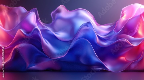 Wallpaper Mural Abstract Purple and Blue Wavy Fluid Design Torontodigital.ca