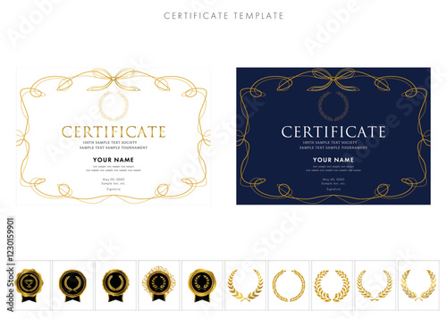 賞状２０５（横）certificate　award　表彰状　celebration