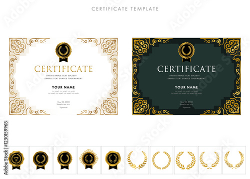 賞状２０６（横）certificate　award　表彰状　celebration