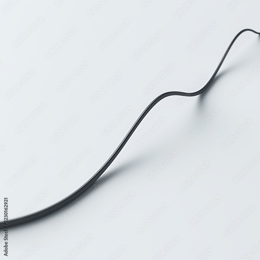 Abstract Black Curve on White Background Abstract Black Curve on White Background