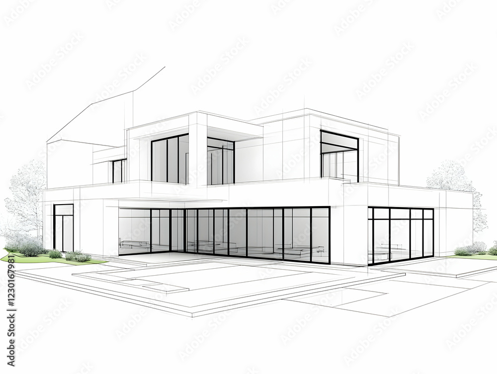 Modern house architectural design plan Modern house architectural design plan
