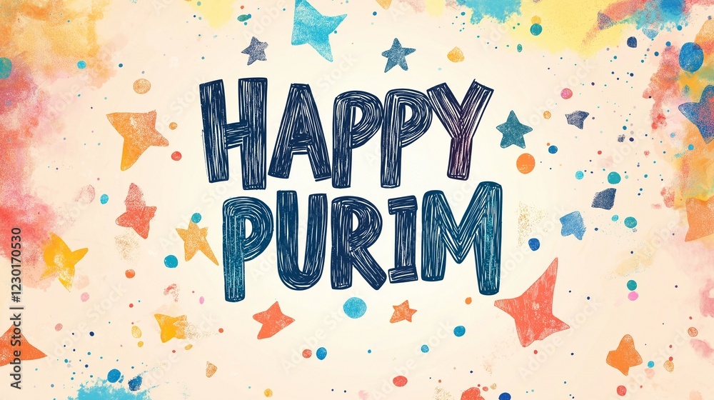 Fototapeta premium bright postcard for the holiday of Purim, Happy Purim