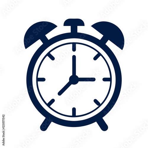 Simple Alarm Clock Vector Icon Design.
