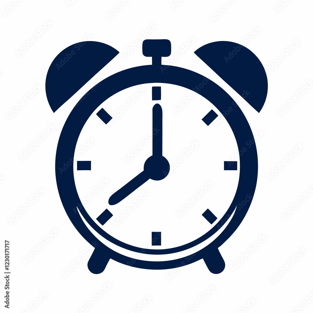 Simple Alarm Clock Vector Icon Design. Simple Alarm Clock Vector Icon Design.