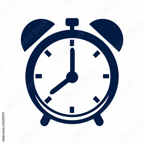 Simple Alarm Clock Vector Icon Design.