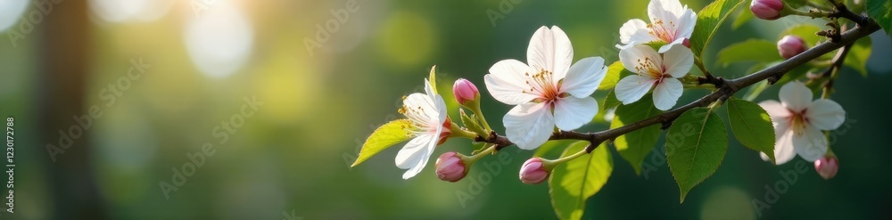 A delicate flower blooms on a towering tree branch, arboreal, trees, foliage A delicate flower blooms on a towering tree branch, arboreal, trees, foliage
