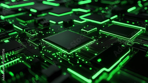 Wallpaper Mural A background of high-tech digital technology, abstractly designed with particles and metallic plates. Torontodigital.ca