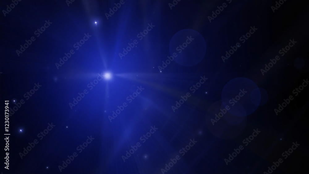Celestial Blue Light Flare Overlay Glowing Starburst with Bokeh Effect Celestial Blue Light Flare Overlay Glowing Starburst with Bokeh Effect