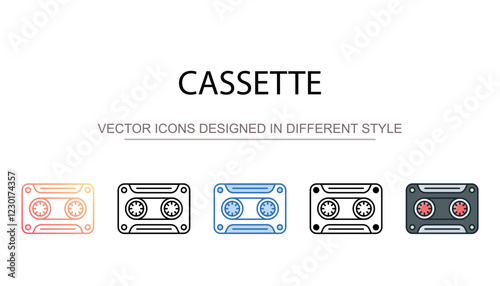 Cassette icon design with white background stock illustration