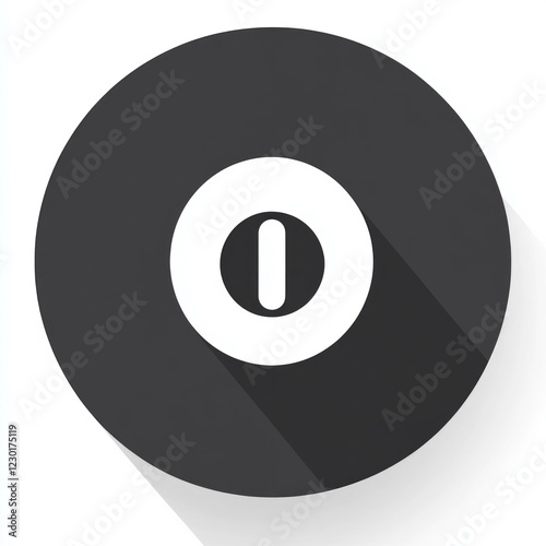 Minimalist power button icon symbolizing technology and activation