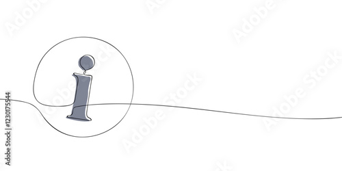 A single line drawing of an info. Continuous line symbol of information icon in color. One line icon. Vector illustration.