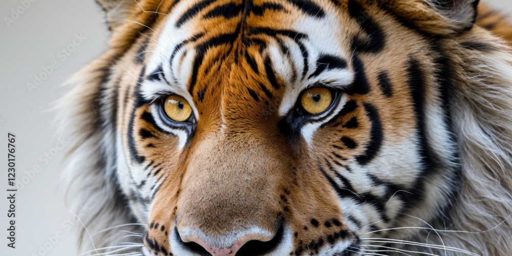Fototapeta premium Majestic Tiger Close Up Stunning Wild Cat Image.