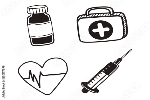 Healthcare - thin line vector icon set. Pixel perfect. Editable stroke.
