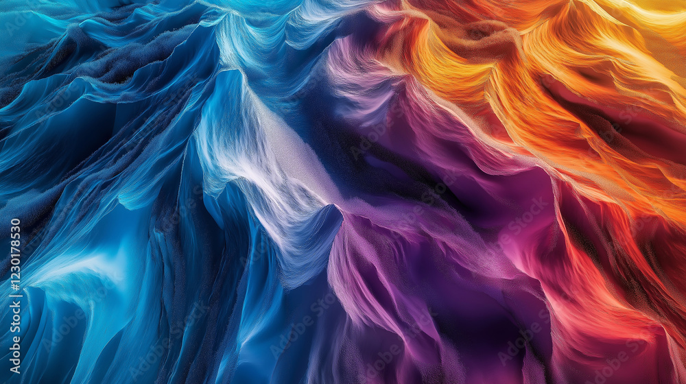 Discover this abstract wave design's captivating flow of vivid blue and purple gradients. Discover this abstract wave design's captivating flow of vivid blue and purple gradients.