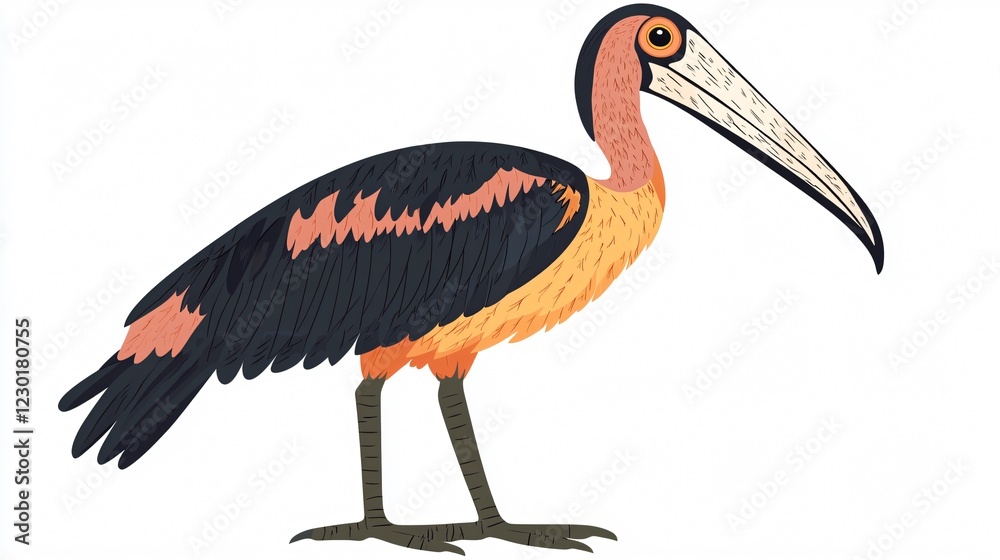 Obraz premium Vibrant Tropical Flemish Bird Animal Vector Illustration for Graphic Design Projects