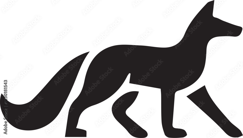 Fototapeta premium fox logo vector illustration silhouette