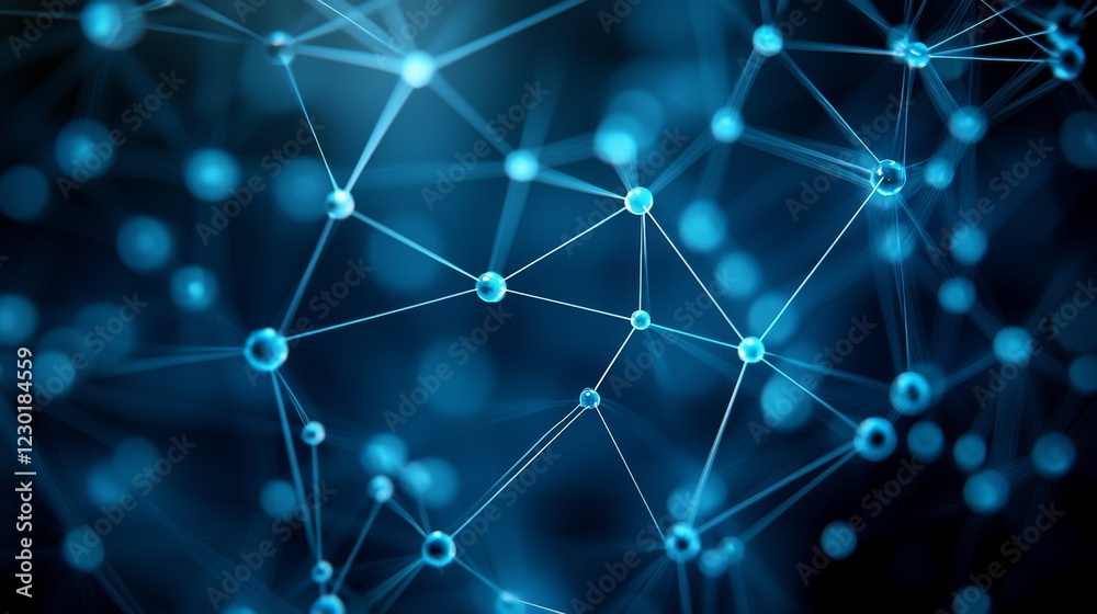 A digital technology concept showcasing abstract futuristic designs with polygonal shapes on a dark blue background. A digital technology concept showcasing abstract futuristic designs with polygonal shapes on a dark blue background.