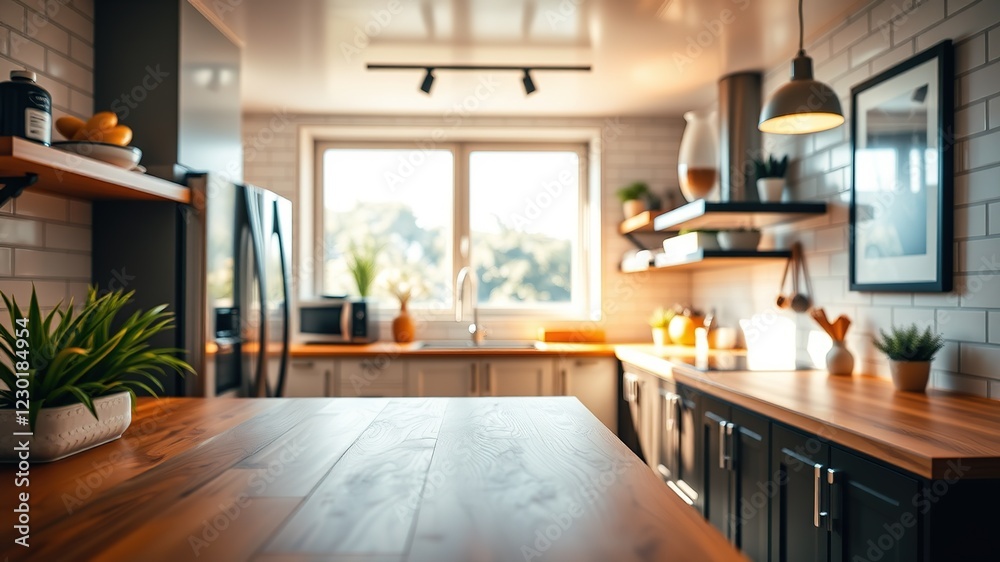 Fototapeta premium Blank Kitchen Wall Art Frame Mockup - Dark Interior Style