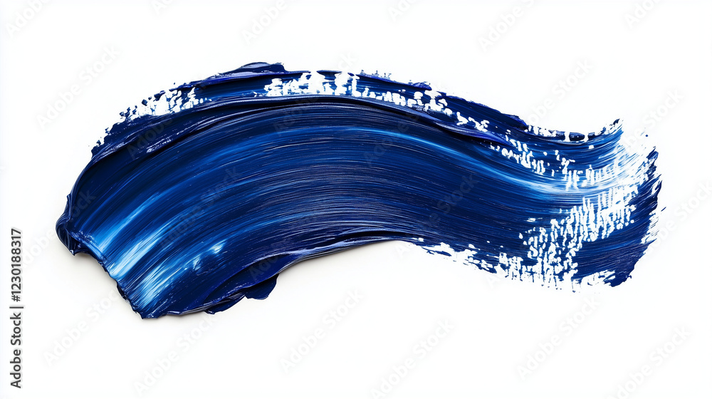 Abstract blue paint stroke on white background, created with generative AI technology
Abstract blue paint stroke on white background, created with generative AI technology