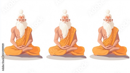 Celebrate Maharishi Valmiki Jayanti with Character Flat Vector Art - Ideal for Festive Designs, Posters, and Cards photo