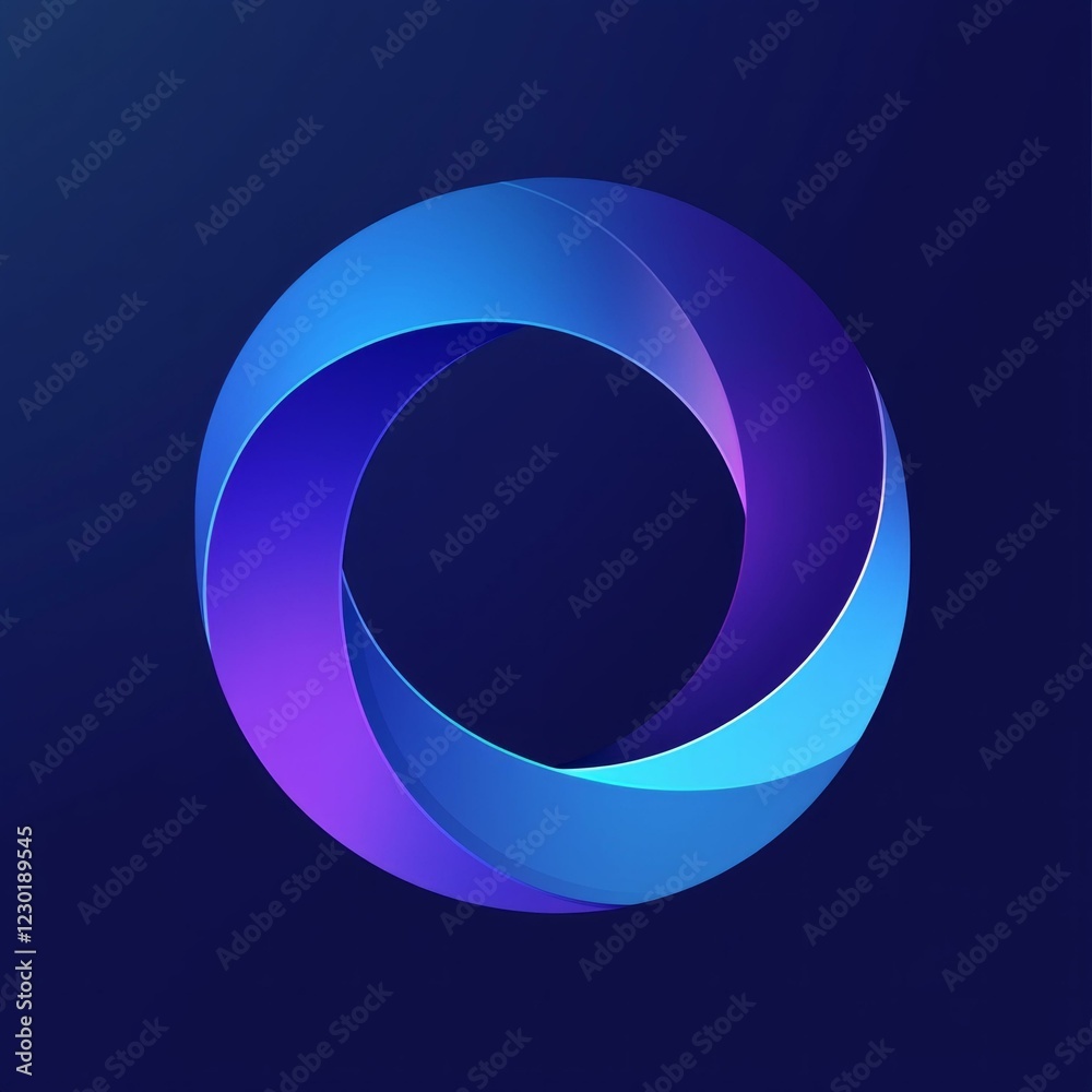 Abstract blue and purple interwoven circle on dark background Abstract blue and purple interwoven circle on dark background