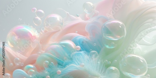 Vibrant Bubble Abstraction in Pastel Colors.