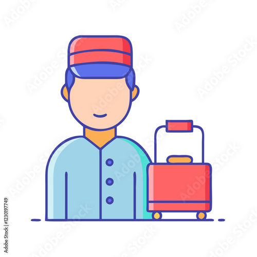 bellhop icon, bellhop vector illustration-simple illustration of bellhop, perfect for bellhop logos and icons