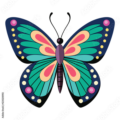 Cute beautiful color butterfly logo vector 30