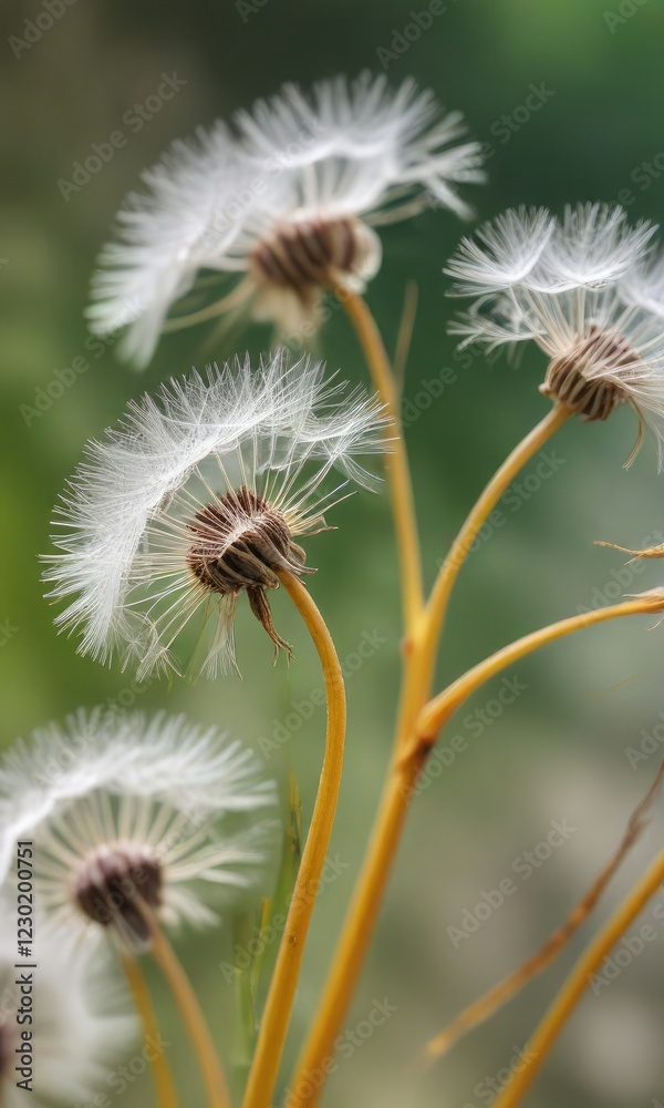 Soft focus macro shot of dandelion seeds against a blurred background , landscape, micro Soft focus macro shot of dandelion seeds against a blurred background , landscape, micro