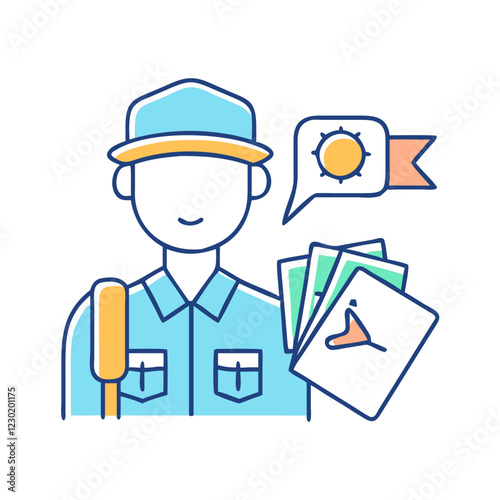 tour guide icon, tour guide vector illustration-simple illustration of tour guide, perfect for tour guide logos and icons