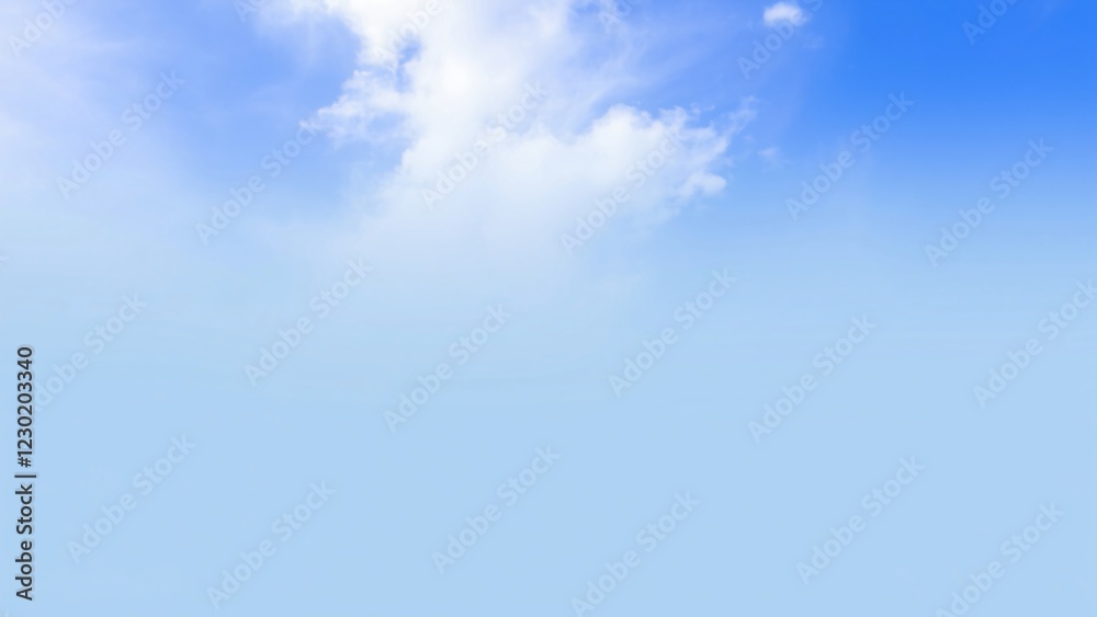 Serene Blue Sky with Delicate White Clouds - Peaceful Nature Background