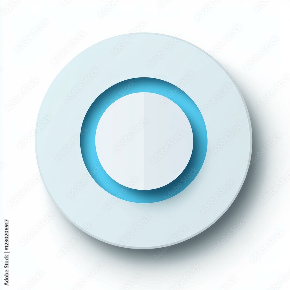 Minimalist circular design with blue accent on white background Minimalist circular design with blue accent on white background