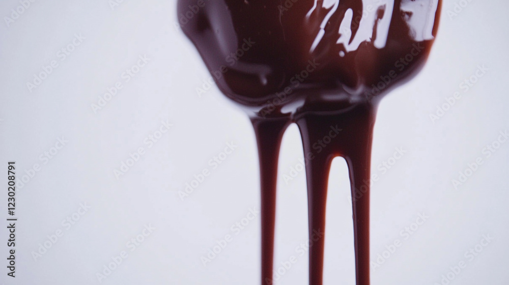 Obraz premium Delicious Chocolate Drips Falling Smoothly