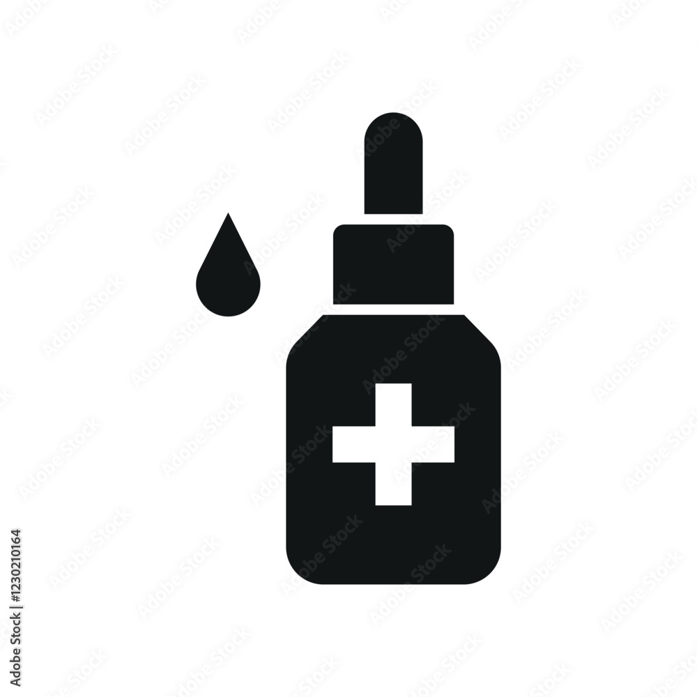 Obraz premium Dropping bottle icon showing fluid in motion, creating a dramatic visual of liquid escaping the bottle