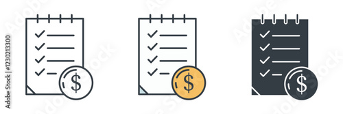 Invoice icon symbol vector illustration isolated on white background