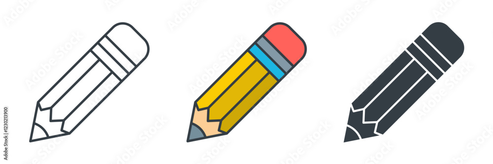 Pencil icon symbol vector illustration isolated on white background