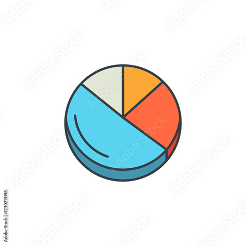 Pie Chart icon symbol vector illustration isolated on white background