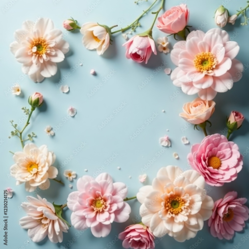 custom made wallpaper toronto digitalSoft pastel flowers in a delicate arrangement, invitation, art