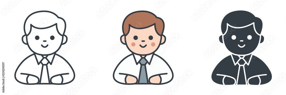Avatar Accountant icon symbol vector illustration isolated on white background Avatar Accountant icon symbol vector illustration isolated on white background