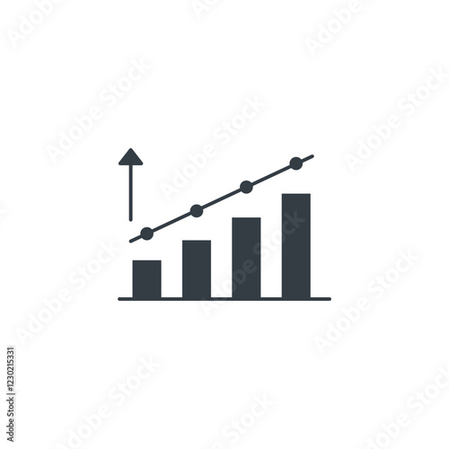 Bar Graph icon symbol vector illustration isolated on white background