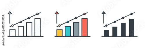 Bar Graph icon symbol vector illustration isolated on white background