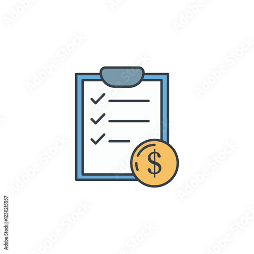 Budgeting icon symbol vector illustration isolated on white background