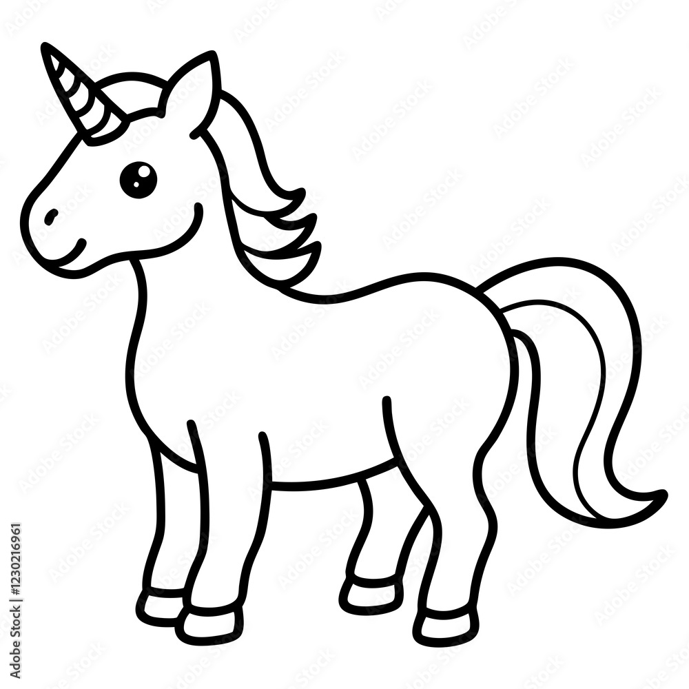 Cute Black Vector Unicorn Line Art Black Vector Silhouette Cartoon Illustration Cute Black Vector Unicorn Line Art Black Vector Silhouette Cartoon Illustration