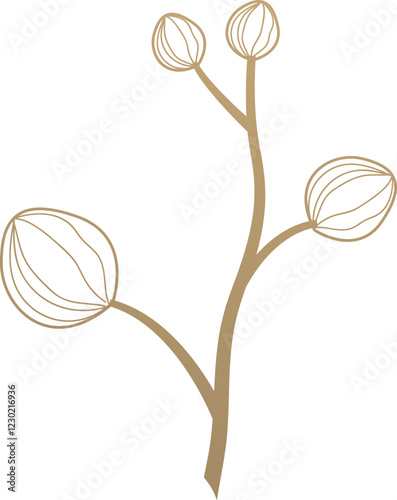 Vintage Floral Branch Sketch